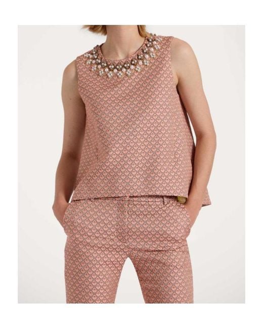 LaDoubleJ Pink La Scala Embroidered Top