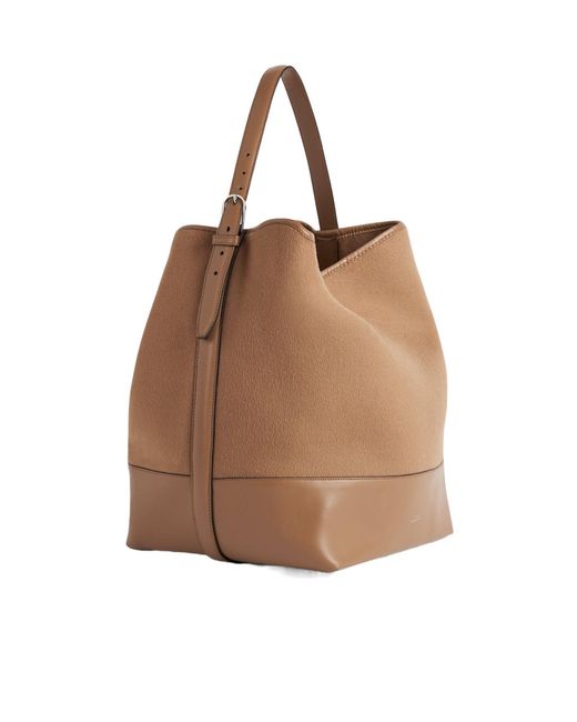 Totême Brown Belted Doublé Tote Bag