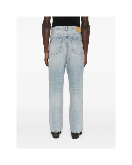 Haikure Blue Denim Trousers With Belt Loops for men