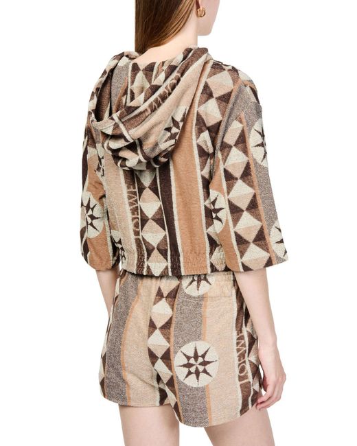 Loewe Brown Printed Hooded Jacket