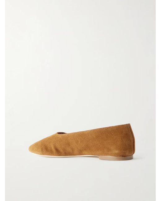 Staud Brown Suede Ballet Flats