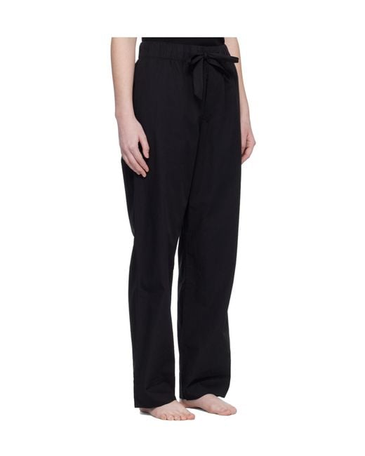 Tekla Black Drawstring Pajama Pants for men