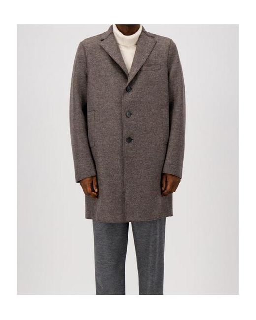 Harris Wharf London Gray Boxy Coat Pressed Wool for men
