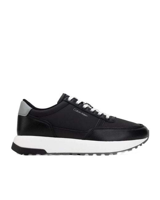 Calvin Klein Black Lace-Up Low-Top Sneakers for men