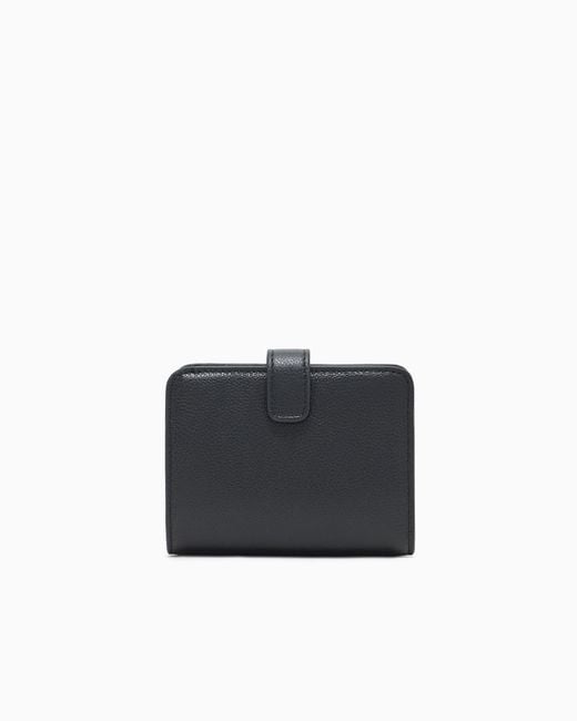 Emporio Armani Black Logo Printed Compact Wallet