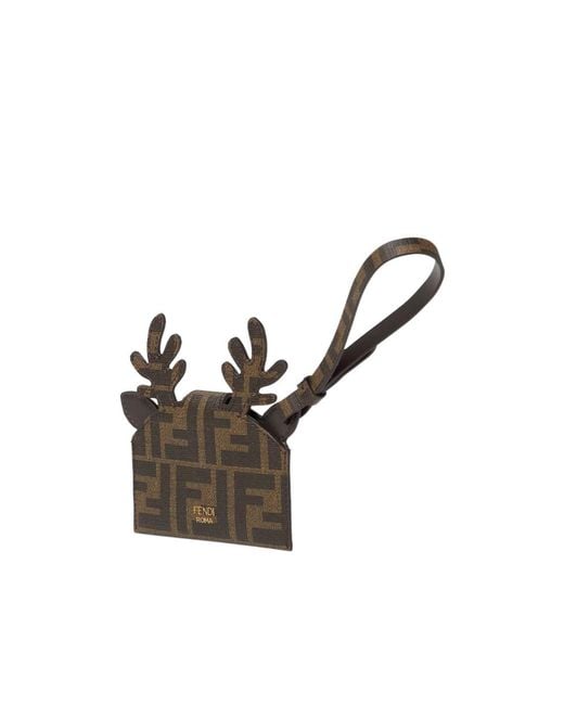 Fendi White Reindeer-Motif Card Holder