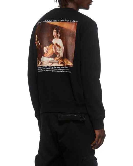Off-White c/o Virgil Abloh Black Caravaggio Printed Sweatshirt for men