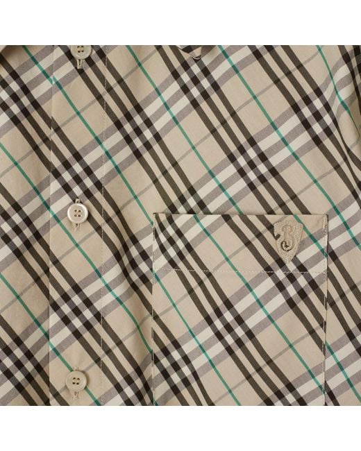 Burberry Gray Checkered Collared Long-Sleeved Shirt