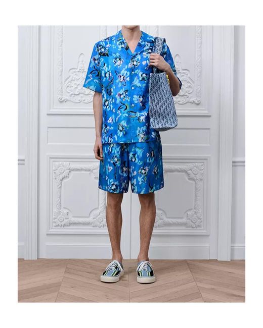 Dior Blue Iviera Shorts for men