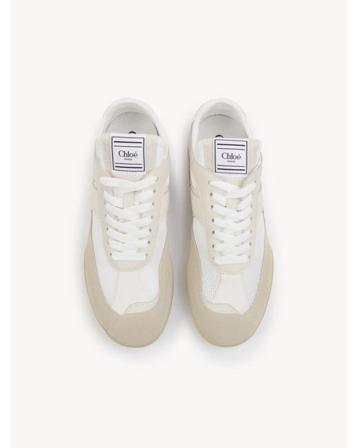 Chloé White Chlo Kick Lace-Up Sneakers