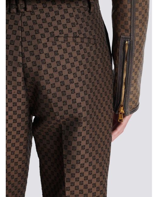 Balmain Gray Straight Casual Pants for men