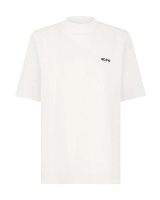 The Attico White The Logo Embroidered Oversized T-Shirt