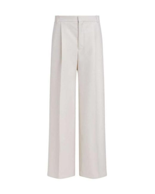 Dior White Christian Pleat Detailed Flared Trousers