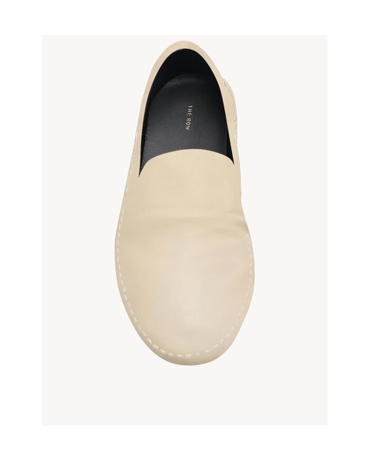 The Row White Round-Head Flat Shoes