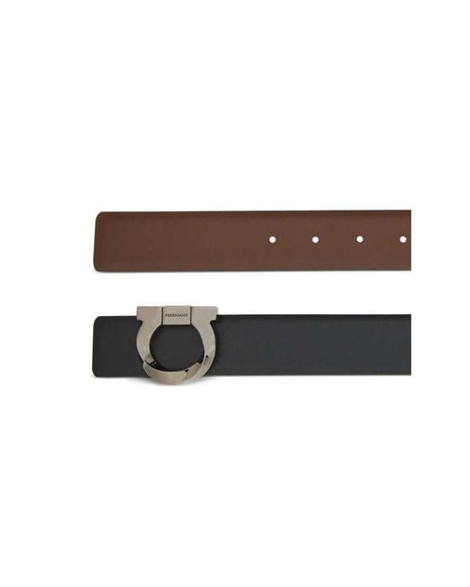 Ferragamo White Logo Belt for men