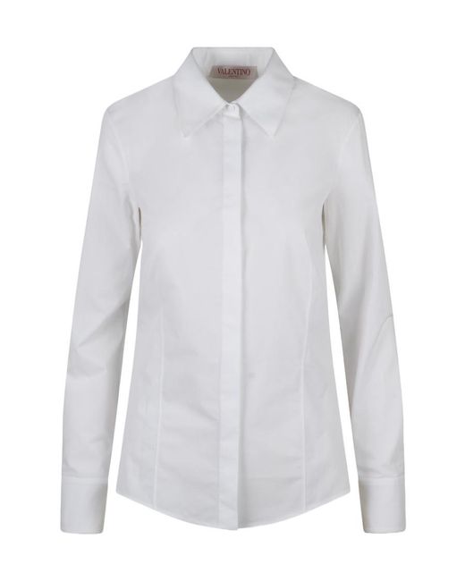 Valentino White Buttoned Long-Sleeved Shirt