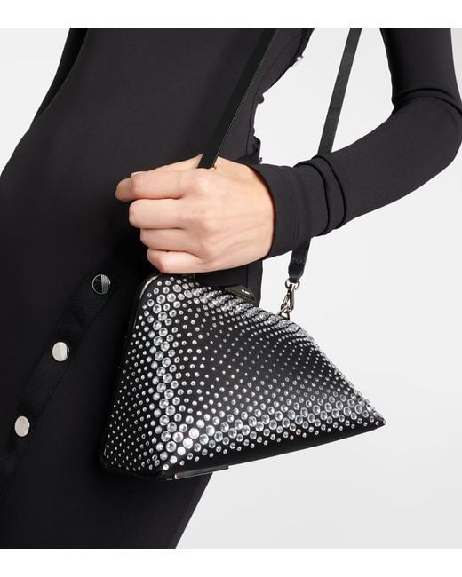 The Attico Black Midnight Mini Embellished Clutch