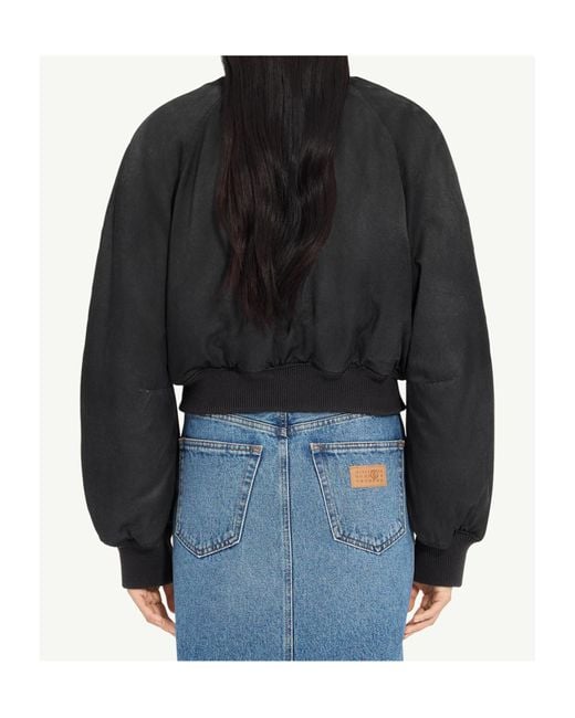 MM6 by Maison Margiela Black Raglan-Sleeved Bomber Jacket