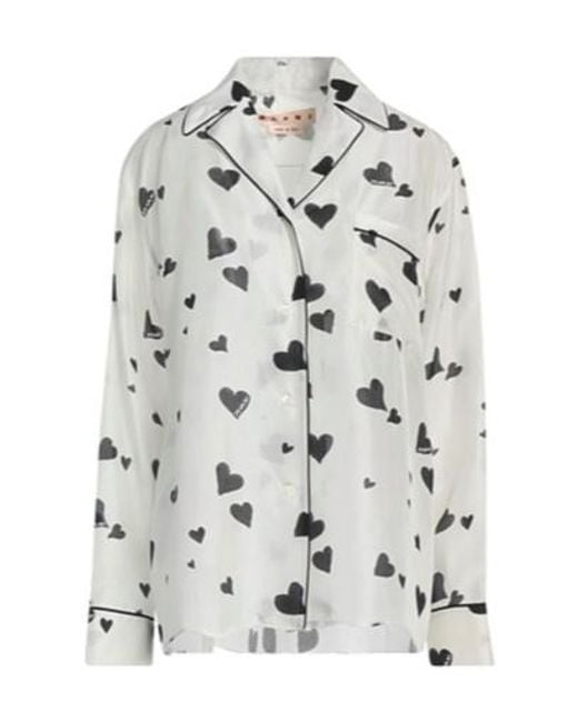 Marni White Two-Color Shirt