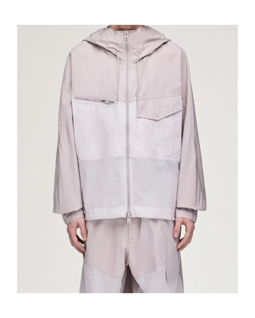Y-3 Gray Zip-Up Hooded Jacket for men