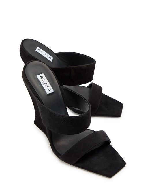 Alaïa Black Suede Mules