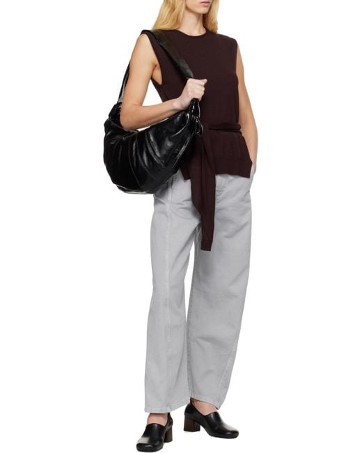 Lemaire Black Knot Detailed Large Croissant Shoulder Bag