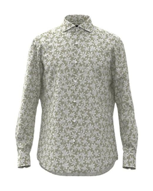 Boss Gray H-Joe Floral-Print Shirt for men