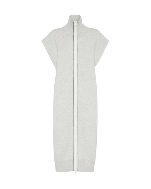 Brunello Cucinelli White Monile Zipped Knitted Vest