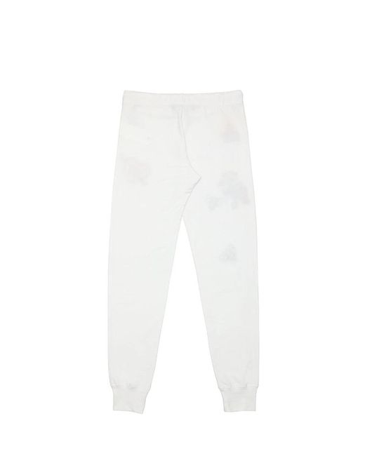 Moschino White Logo Embroidered Sweatpants