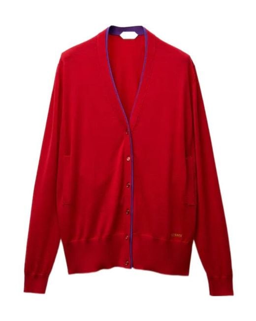 Versace Embroidered Wool Knit Cardigan