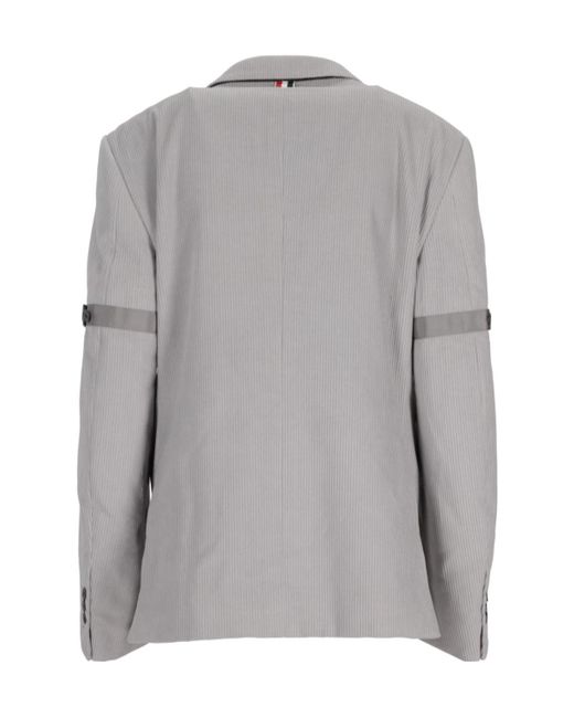 Thom Browne Gray Single-Breasted Tailored Blazer for men