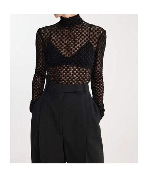 Rohe Blue Long-Sleeved Semi-Transparent Top