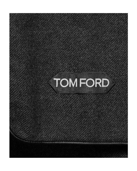 Tom Ford Gray Double Breasted Wool Herringbone Coat for men