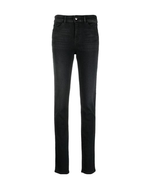 Emporio Armani Black Skinny-Cut Mid-Rise Jeans