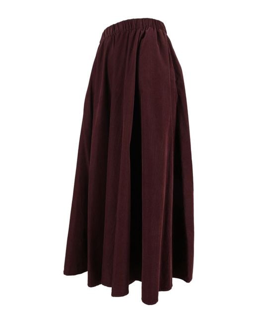 Aspesi Purple High Waist Pleated Skirt