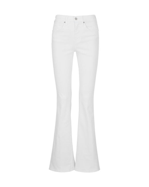 Veronica Beard White Beverly Skinny Flared-Leg Jeans