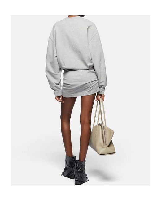 The Attico Gray The Logo Detailed Sweatshirt Dress