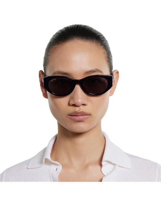 Gucci Blue Eyewear Low Nose Bridge Fit Sunglasses
