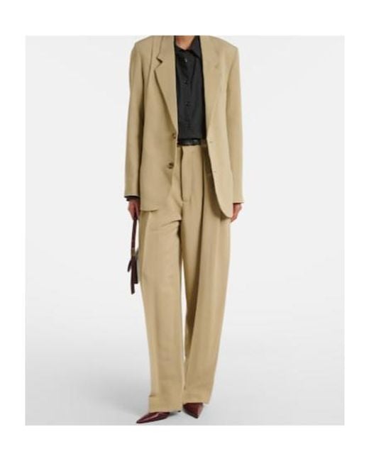 Victoria Beckham Natural Single-Breasted Blazer