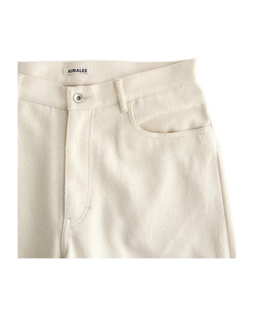 Auralee White Wide-Leg Jeans for men