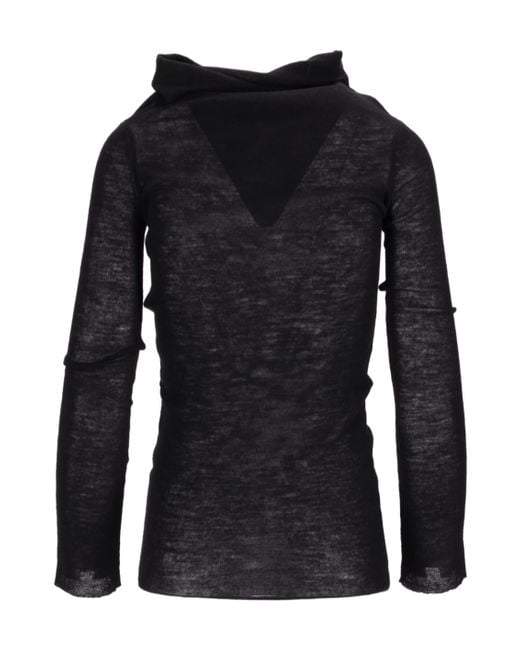 Ann Demeulemeester Black Tizziana Knitted Long Sleeve Top
