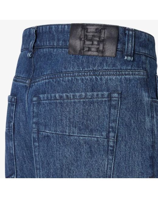 Fendi Blue High Waisted Straight Leg Jeans for men