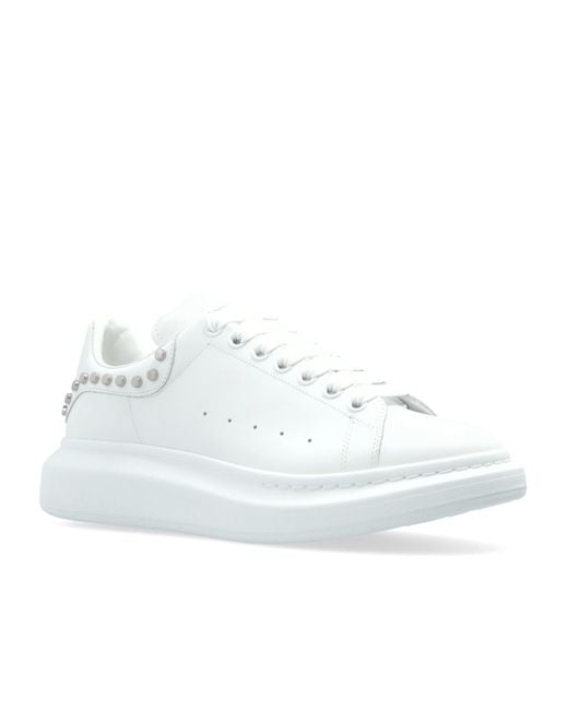 McQueen White Studded Low-Top Sneakers for men