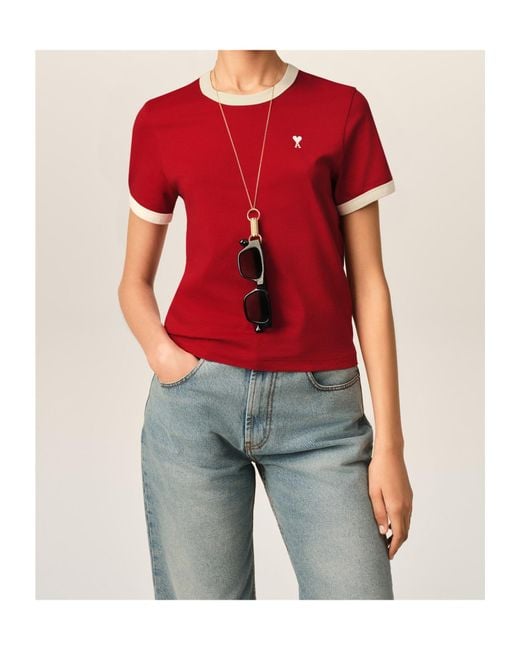 AMI Ami De Coeur Embroidered Crewneck T-Shirt