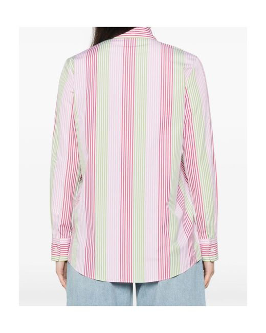 Etro Pink Striped-Pattern Long-Sleeve Shirt