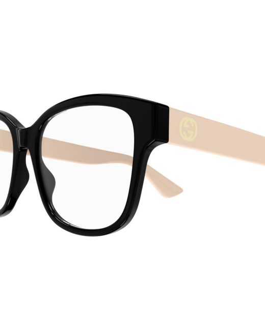 Gucci Metallic Eyewear Rectangle Frame Glasses