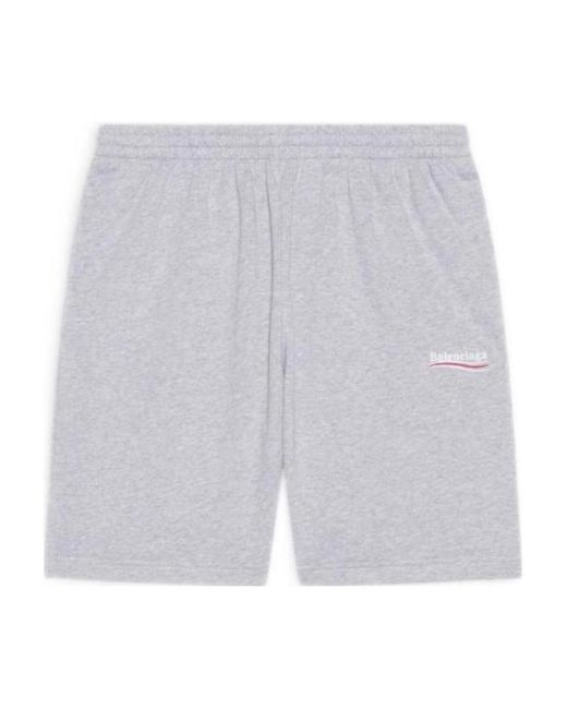 Balenciaga Gray Shorts Political Campaign Sweat Da Uomo for men
