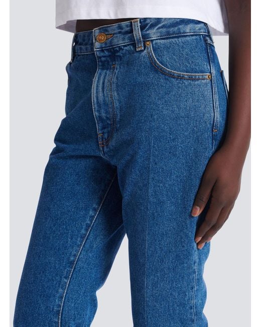 Balmain Blue Straight-Leg Denim Jeans