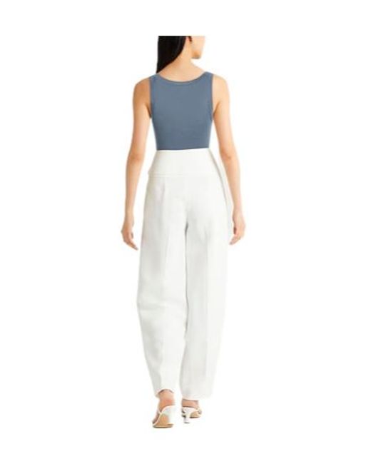 Max Mara Blue Solid Wool Sleeveless Top