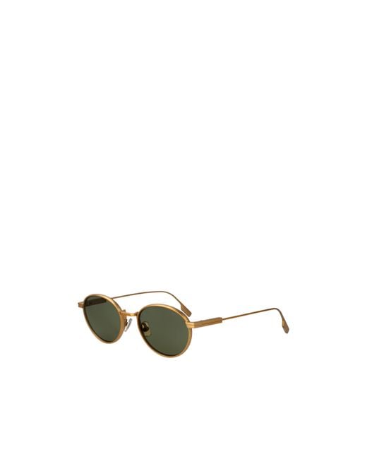 Zegna Green Oval Frame Sunglasses for men